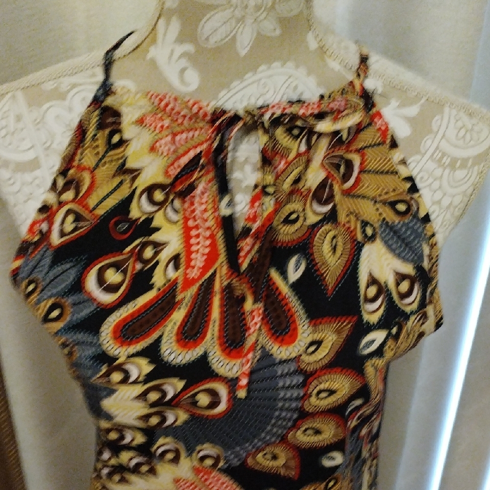 Elegant Multicolor Halter Dress - Picture 9 of 9